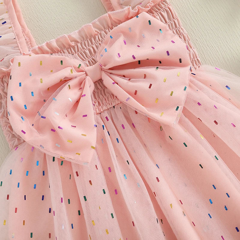 Vestido Infantil de Tule Lacinho