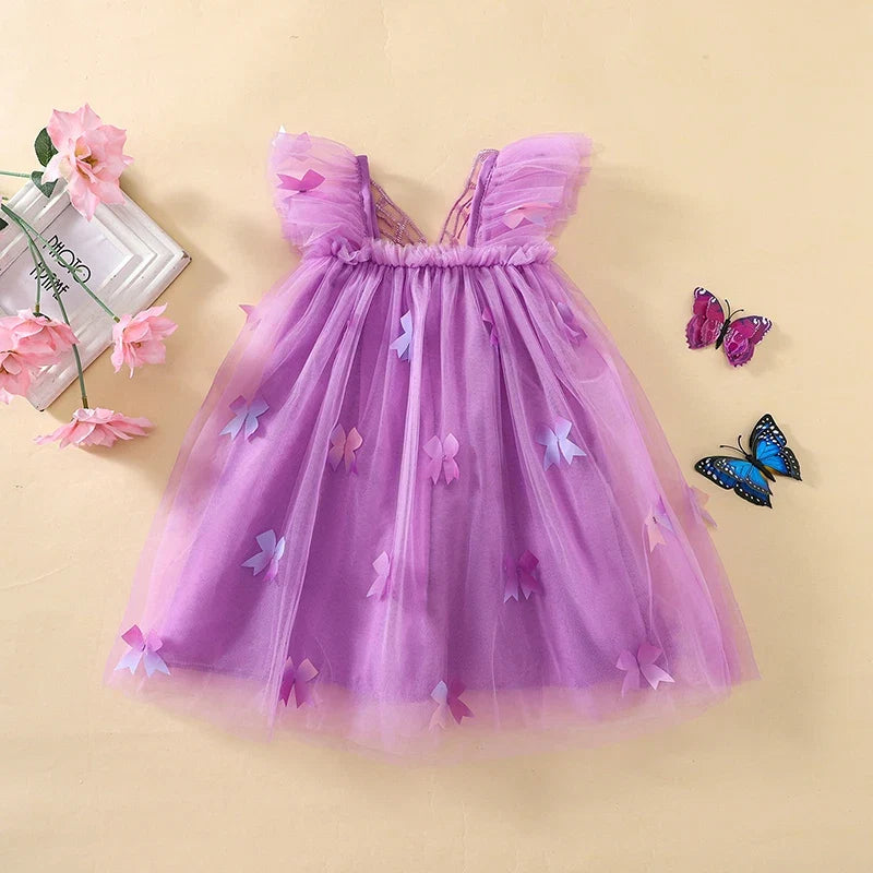 Vestido de Tule Infantil Asa Lacinhos