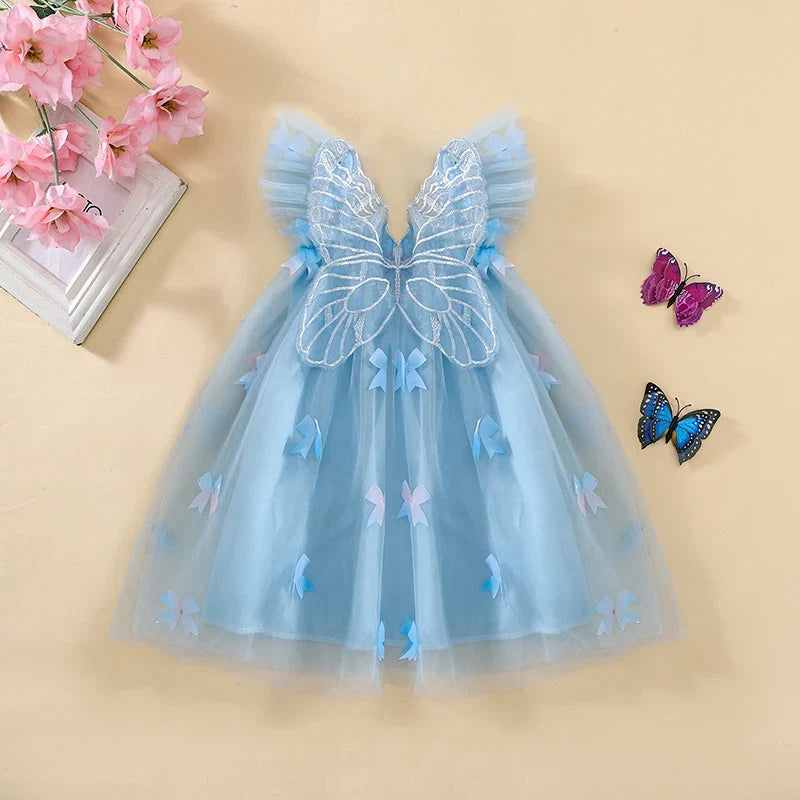 Vestido de Tule Infantil Asa Lacinhos