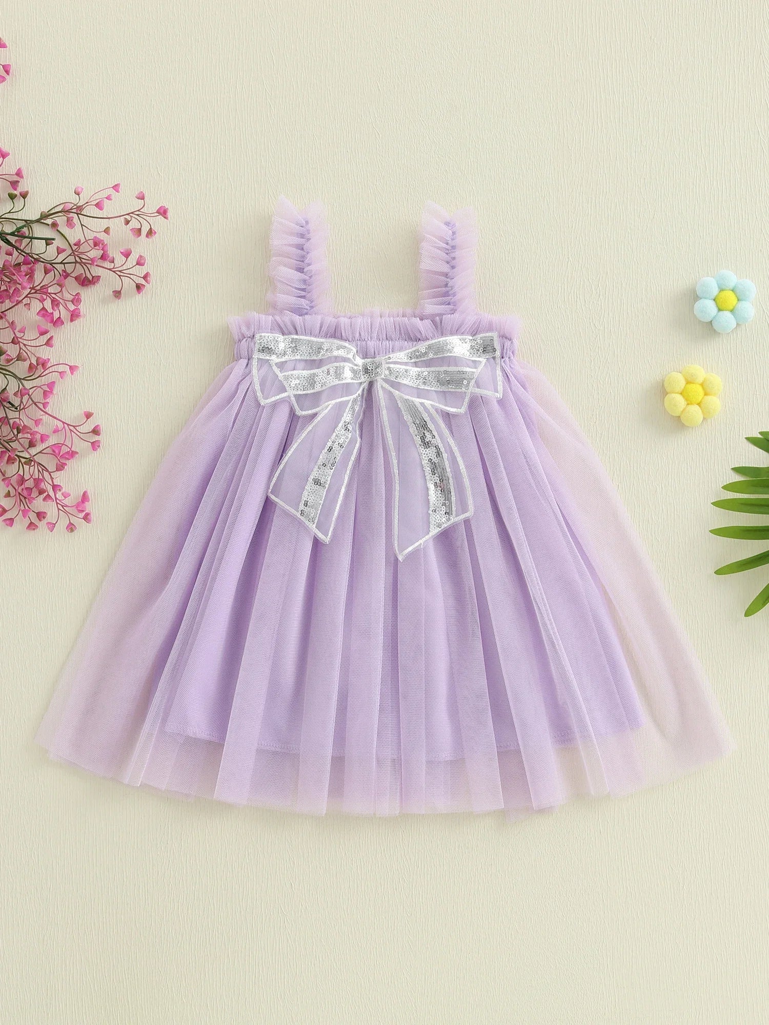 Vestido Infantil de Tule Lacinho