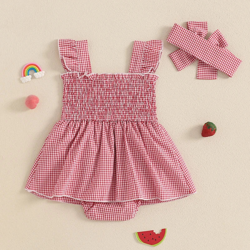Vestido Infantil Xadrez Moranguinho