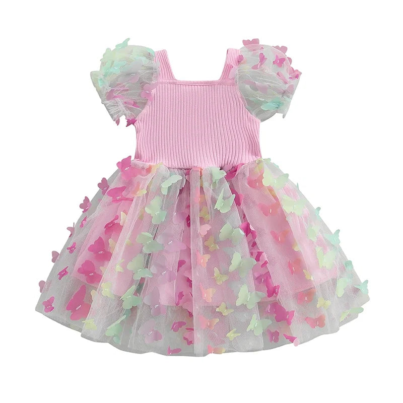Vestido Infantil de Tule Borboletinhas