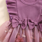 Body Infantil Feminino Lacinhos Tule Floral