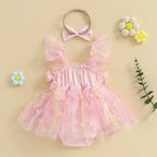Body Infantil Feminino Rosa Floral