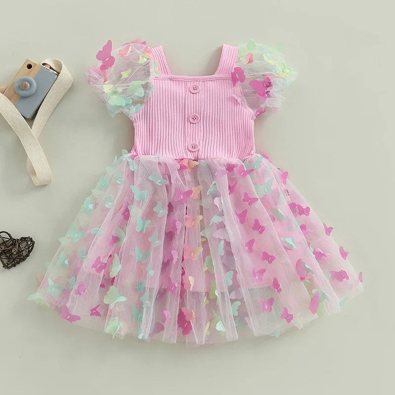 Vestido Infantil de Tule Borboletinhas