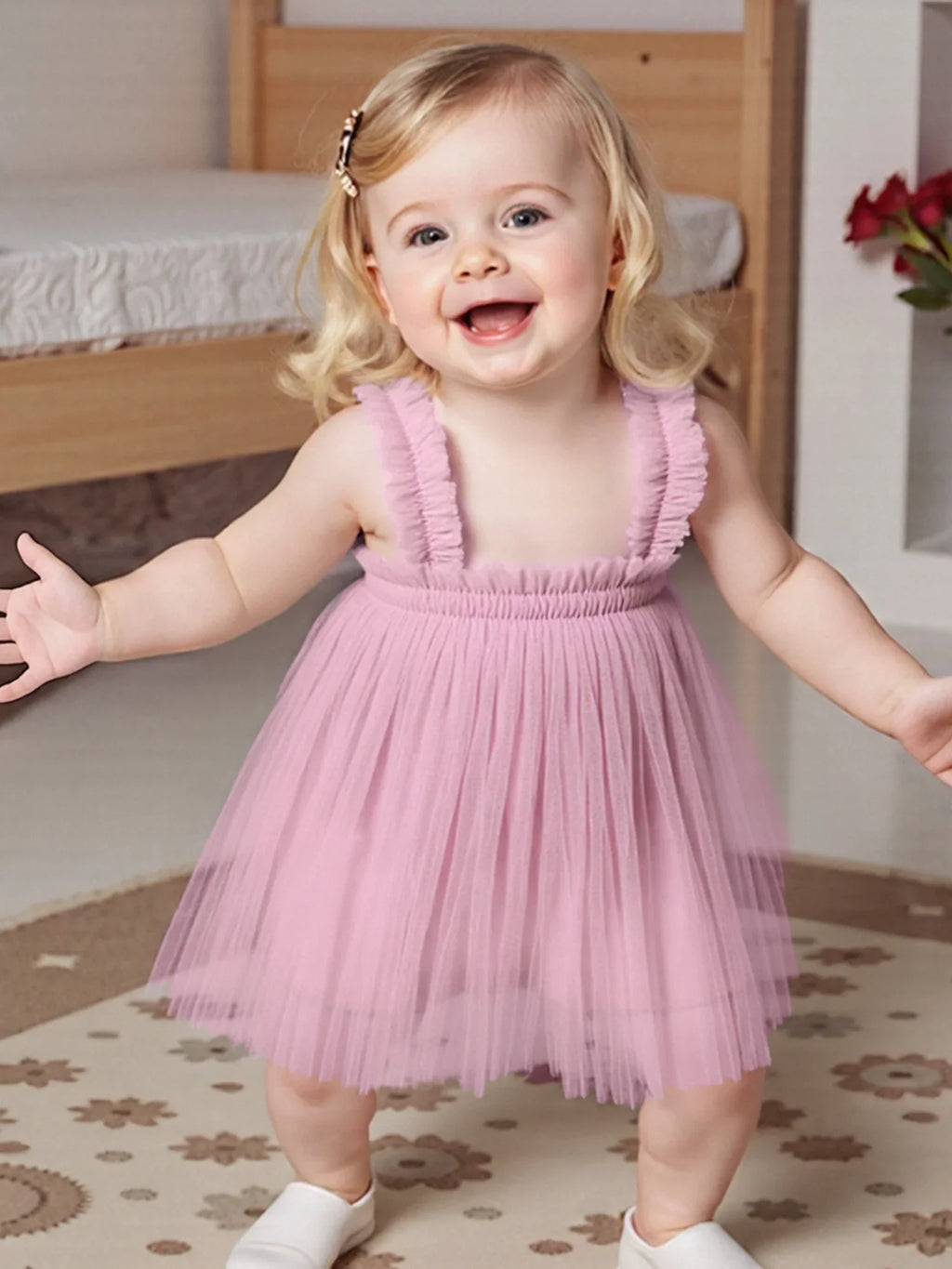 Vestido Infantil de Tule Lacinho