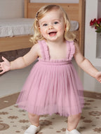 Vestido Infantil de Tule Lacinho
