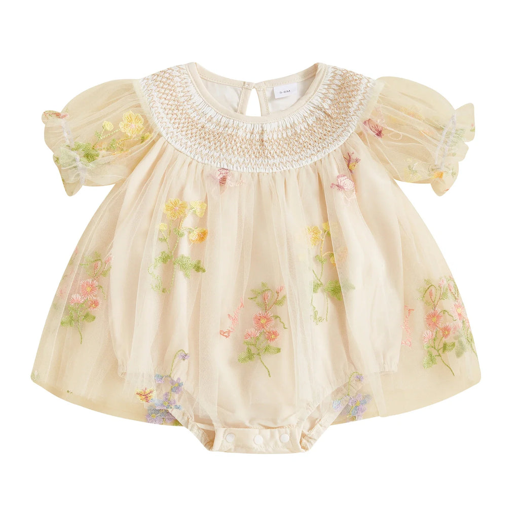 Body Infantil Feminino Tule Floral