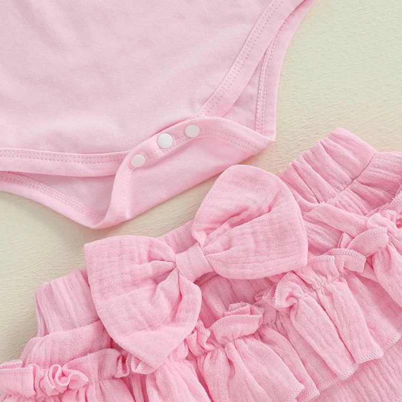Conjunto Infantil Feminino Verão Lacinhos