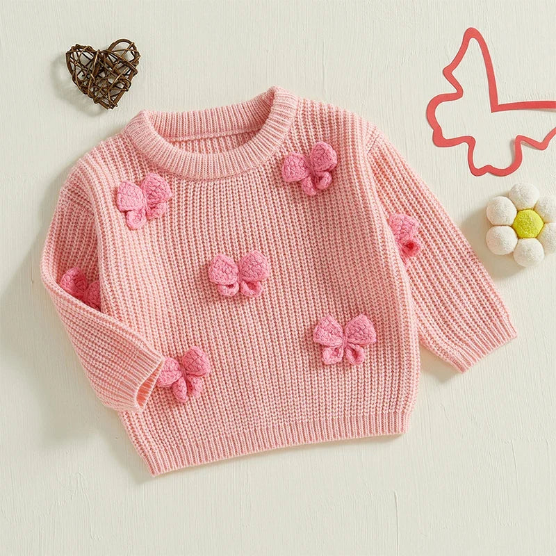 Suéter Infantil Feminino Tricô Lacinhos