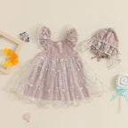 Vestido Infantil Florzinhas e Tule