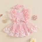Body Infantil Feminino Bordado Flores