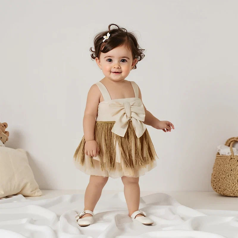 Body Infantil Feminino Laço Franjinha