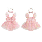Body Infantil Feminino Rosa Floral