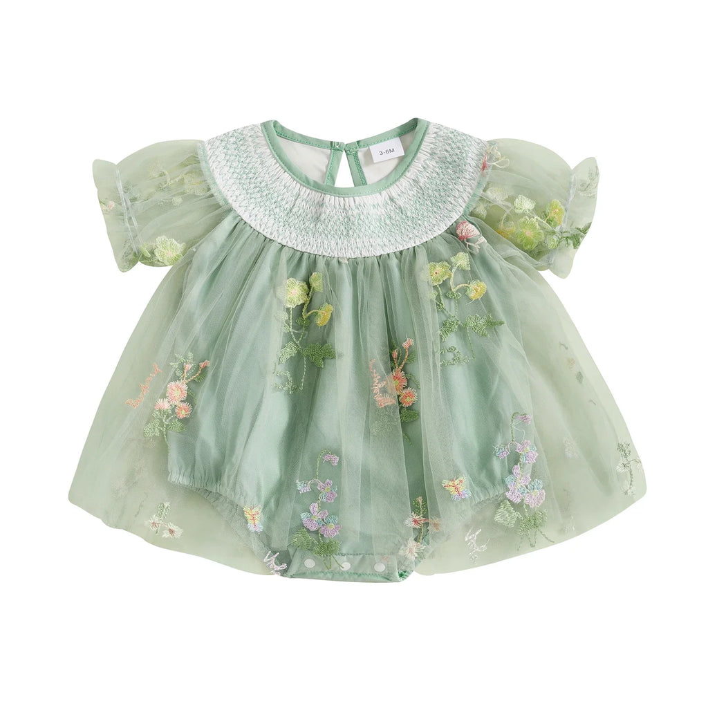 Body Infantil Feminino Tule Floral