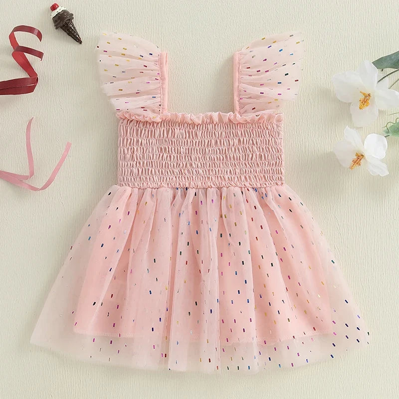 Vestido Infantil de Tule Lacinho