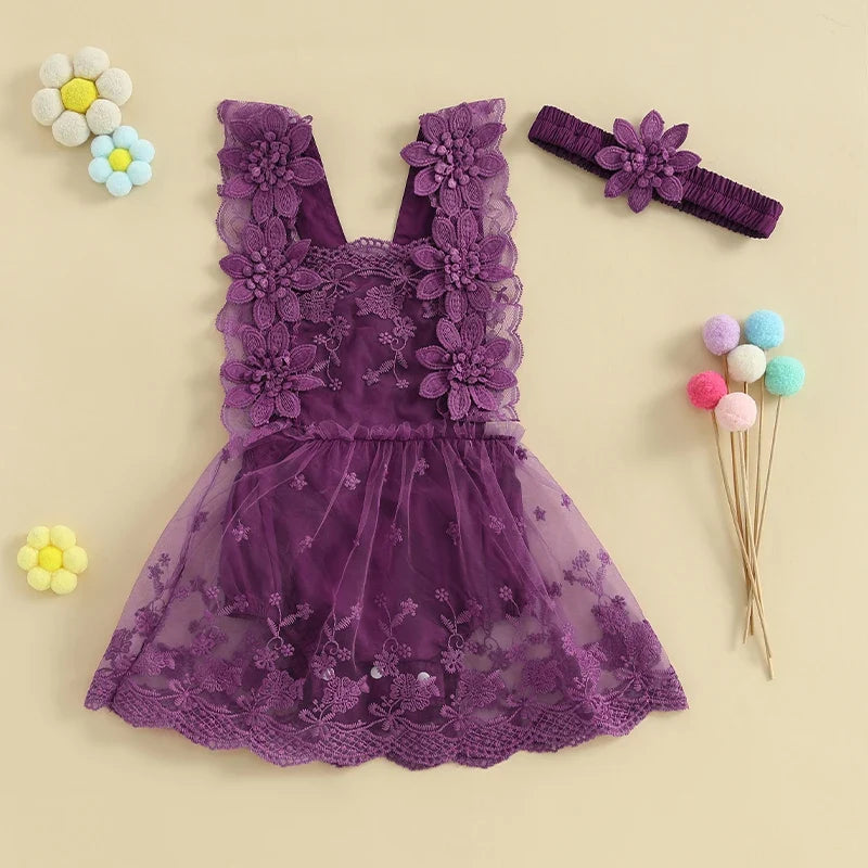 Vestido Infantil Rendado Floral