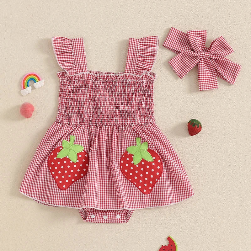 Vestido Infantil Xadrez Moranguinho
