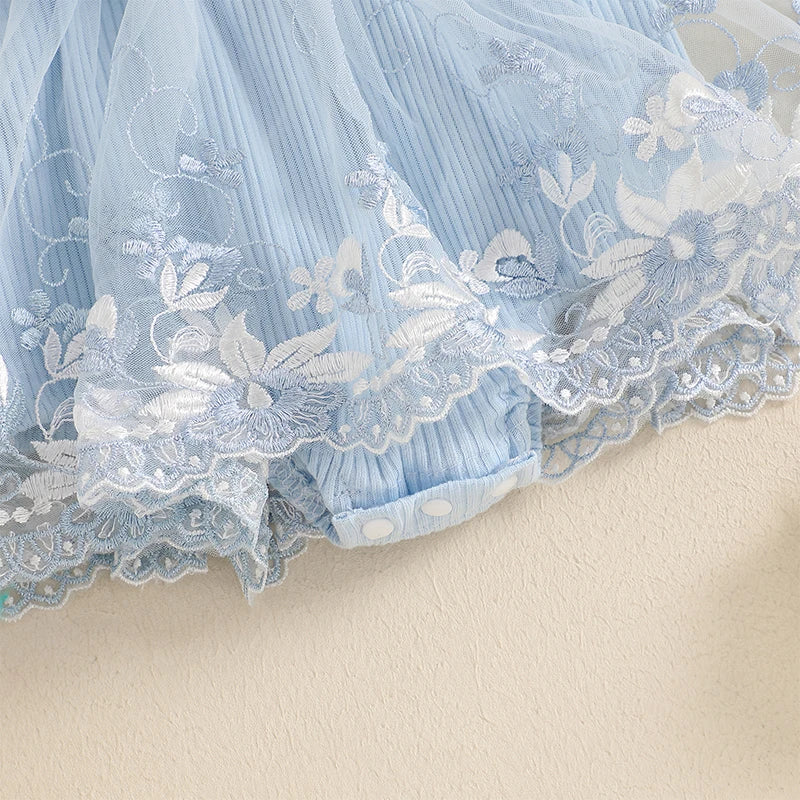 Body Infantil Feminino Bordado Flores
