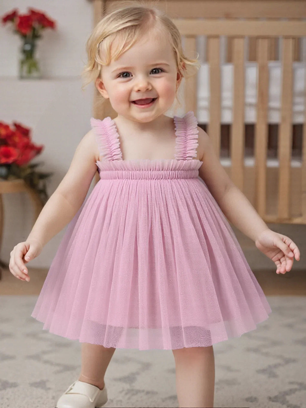 Vestido Infantil de Tule Lacinho