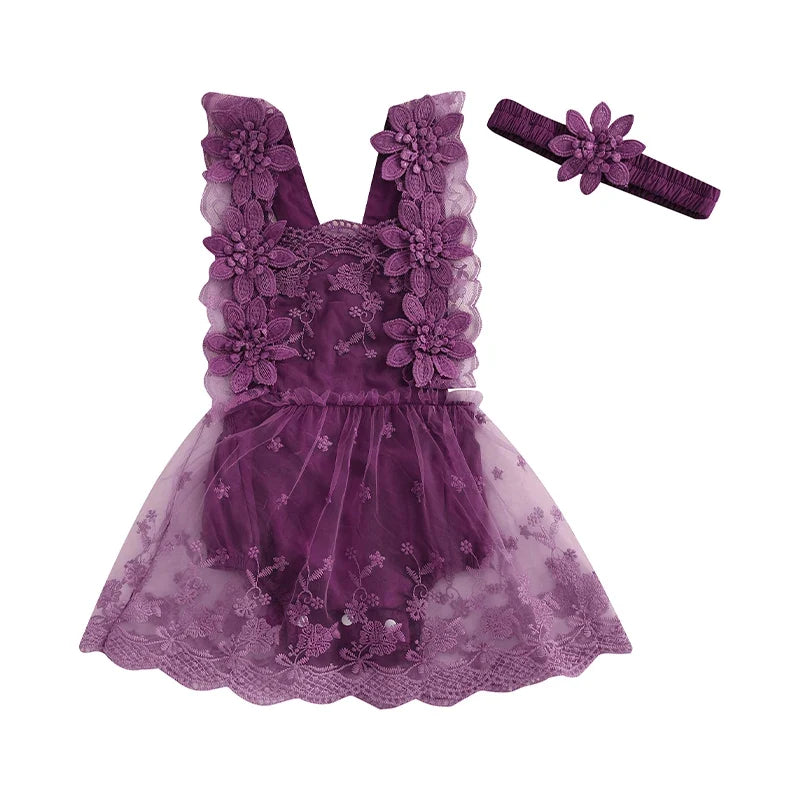 Vestido Infantil Rendado Floral