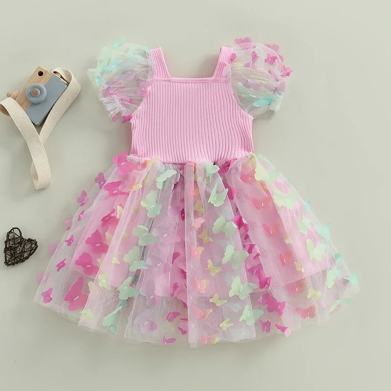 Vestido Infantil de Tule Borboletinhas