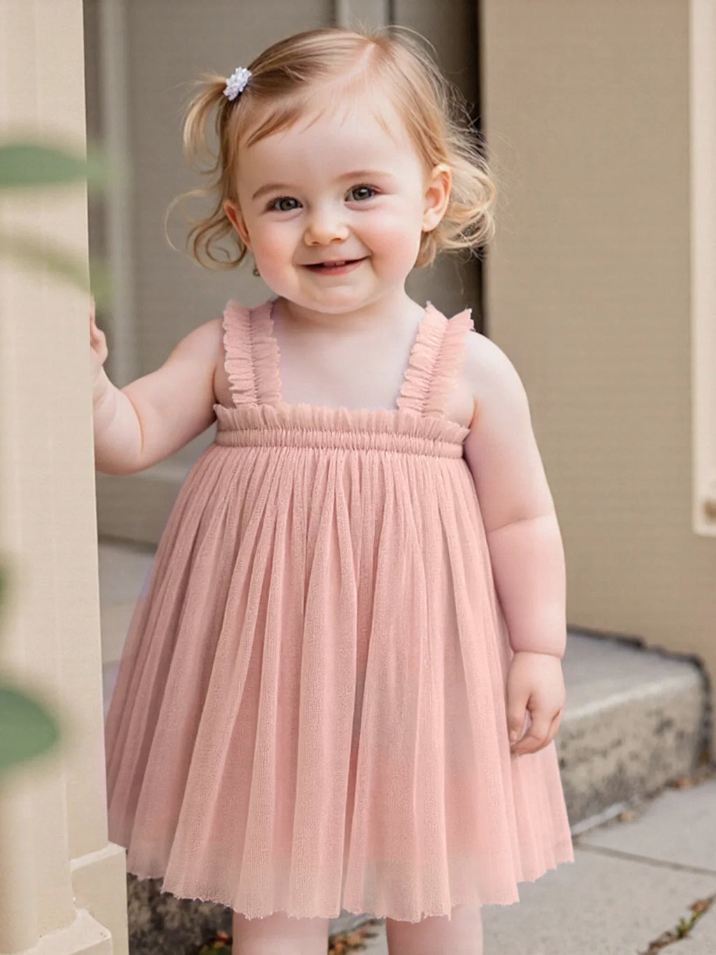 Vestido Infantil de Tule Lacinho