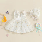 Vestido Infantil Florzinhas e Tule