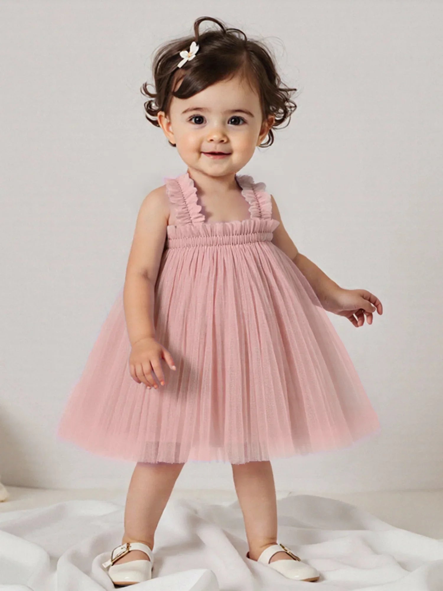 Vestido Infantil de Tule Lacinho