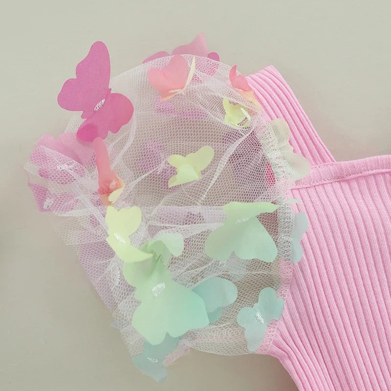 Vestido Infantil de Tule Borboletinhas