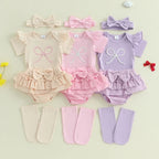 Conjunto Infantil Feminino Verão Lacinhos