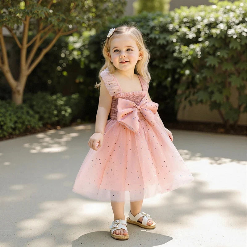 Vestido Infantil de Tule Lacinho