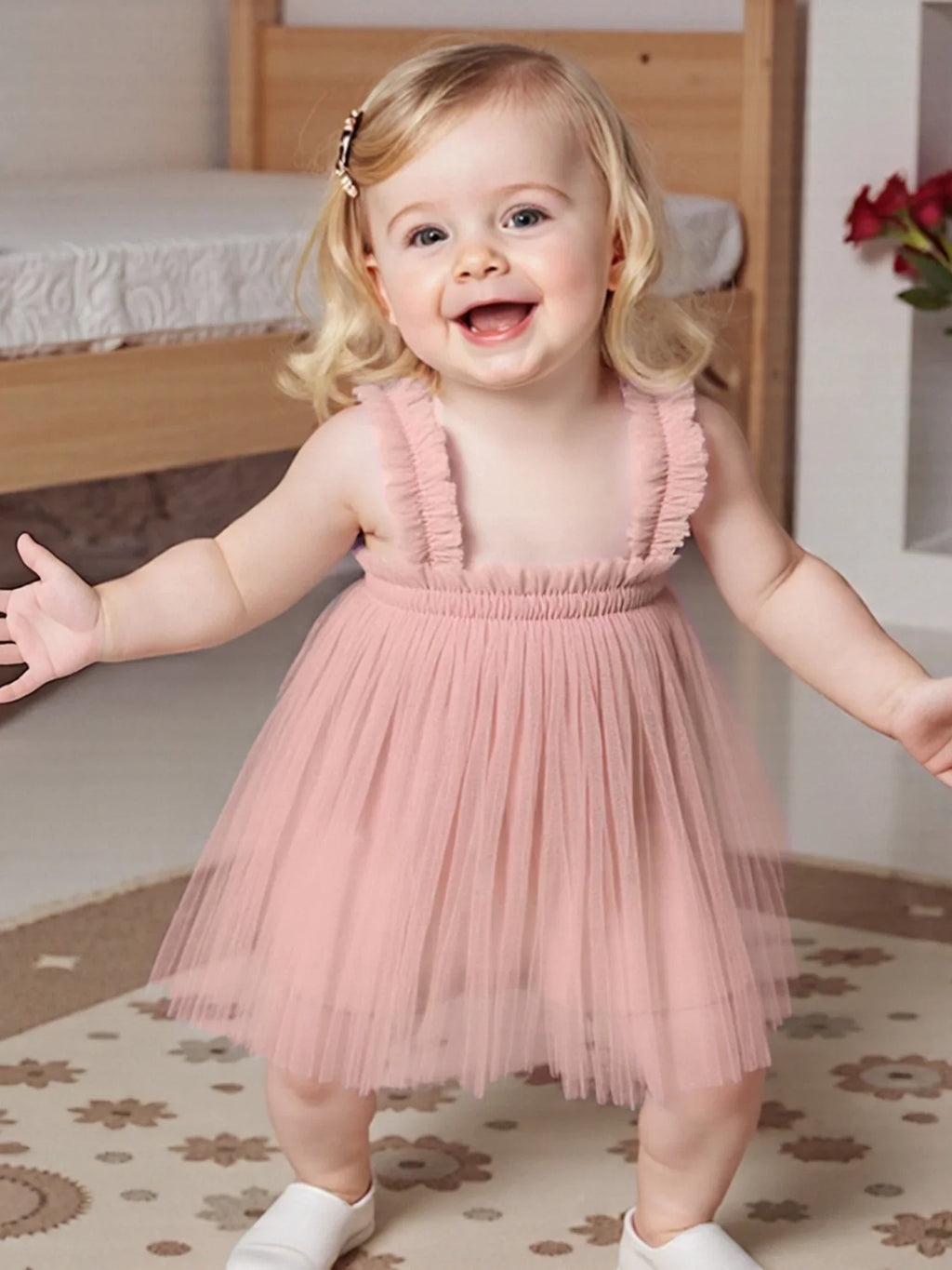 Vestido Infantil de Tule Lacinho