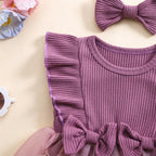 Body Infantil Feminino Lacinhos Tule Floral