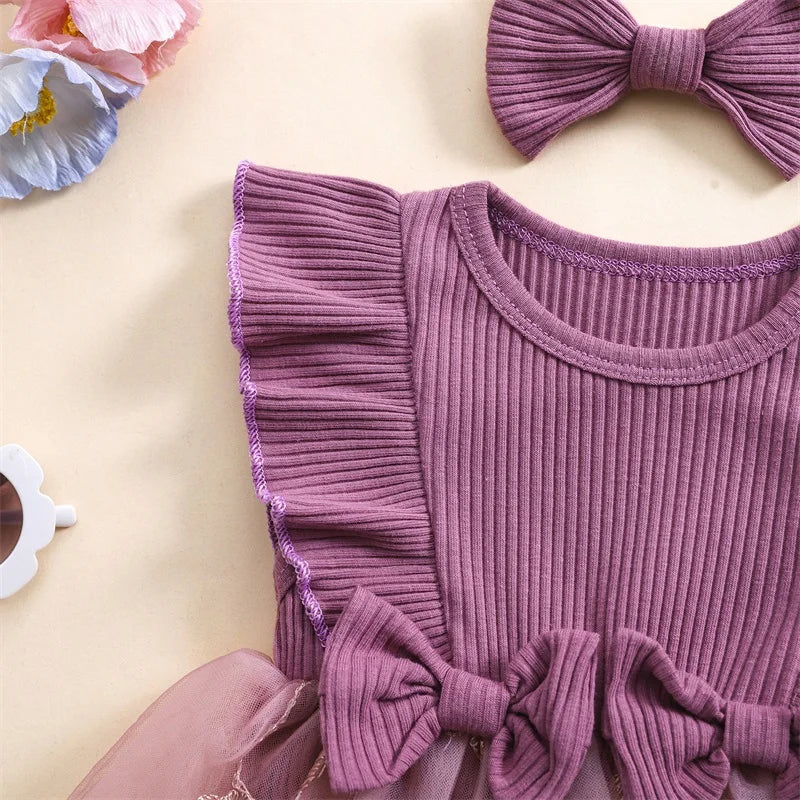 Body Infantil Feminino Lacinhos Tule Floral