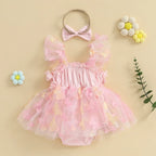 Body Infantil Feminino Rosa Floral