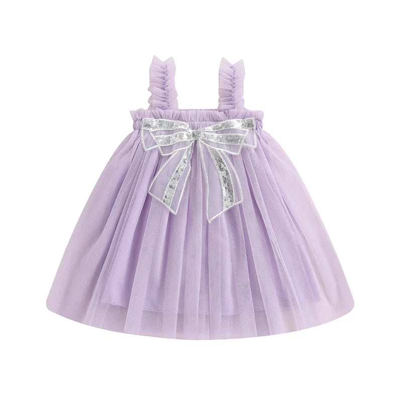 Vestido Infantil de Tule Lacinho