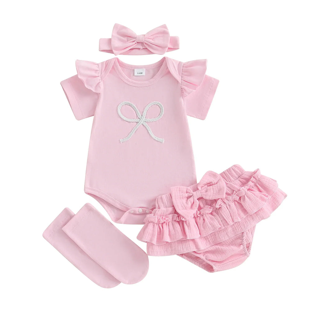 Conjunto Infantil Feminino Verão Lacinhos