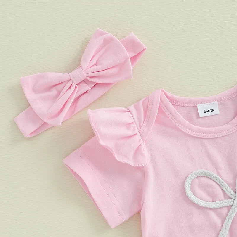 Conjunto Infantil Feminino Verão Lacinhos