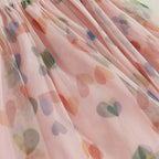 Vestido Infantil Tule Coraçõeszinhos