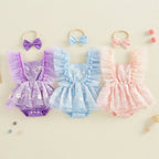 Body Infantil Feminino Floral  Com Tule