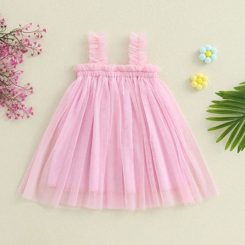 Vestido Infantil de Tule Lacinho