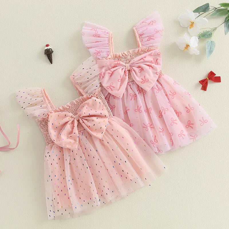 Vestido Infantil de Tule Lacinho