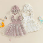 Vestido Infantil Florzinhas e Tule