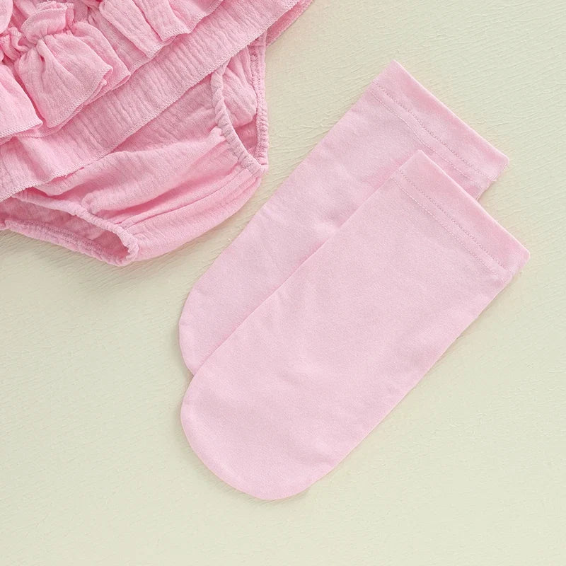 Conjunto Infantil Feminino Verão Lacinhos