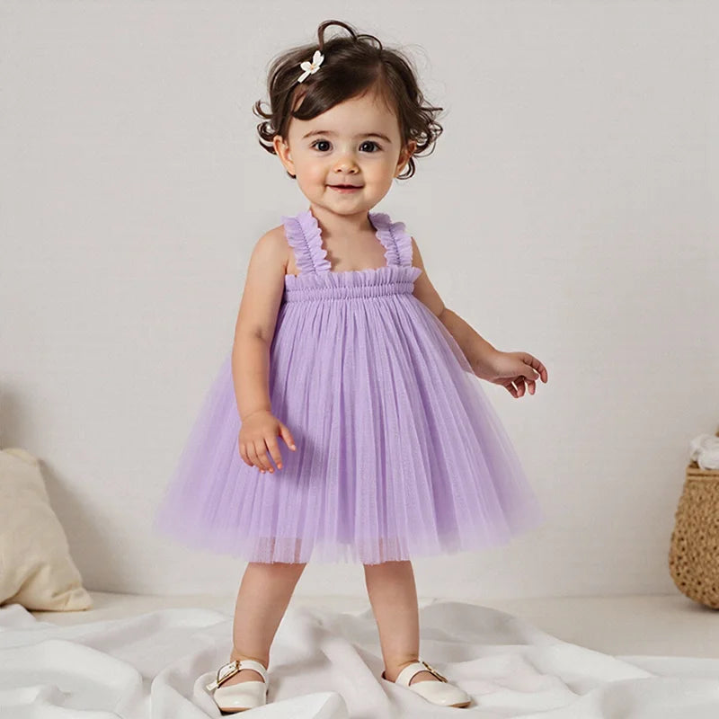 Vestido Infantil de Tule Lacinho