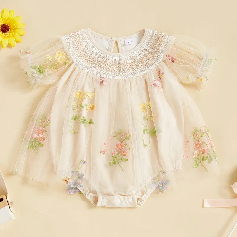 Body Infantil Feminino Tule Floral