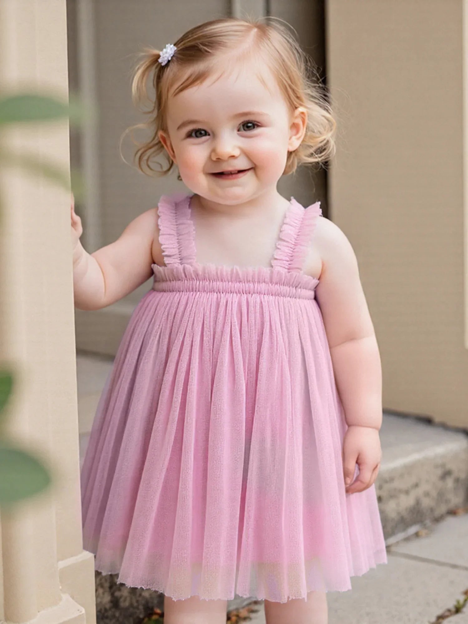 Vestido Infantil de Tule Lacinho