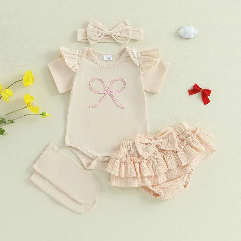 Conjunto Infantil Feminino Verão Lacinhos