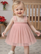 Vestido Infantil de Tule Lacinho